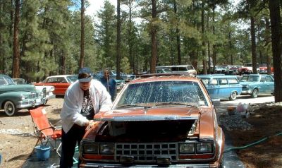 Washing the cars at Rambler Ranch.
