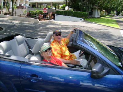 Enjoying an afternoon cruise in their rented Mustang. Hawaii 2008.
