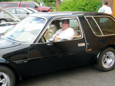 401 CGE Pacer
Larry in his 1979 401 V-8 CGE Diablo Pacer at a Rocky Mountain AMC Club car show in Denver, CO 2004.
