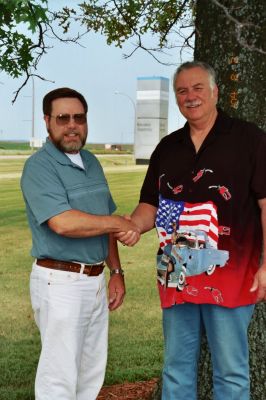  Larry and I got together under a tree at the Chrysler Corp. Belvidere Plant, for a photo.  The tree is next to the spot in the parking lot where we first met with our AMC products parked next to each other.  The tree wasn't much more than a tall slender trunked bush back then.  We went on to start the American Motor Sports Car Club and then with others as always, CACI..  I don't know about the rest of you, but meeting Larry was a life changing opportunity that led to adventure, many new friends, and now many cherished memories
Bruce Jacobsen
